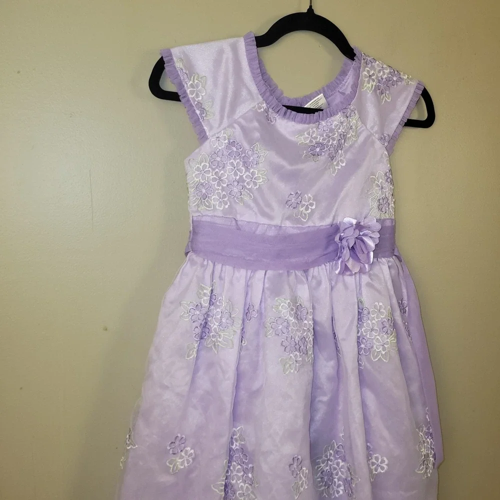 Title (SEO Optimized)Joan Calabrese Girls Lavender Floral Dress Size‎ 10...
